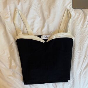 Lole Elegant Black and Cream Camisole Top